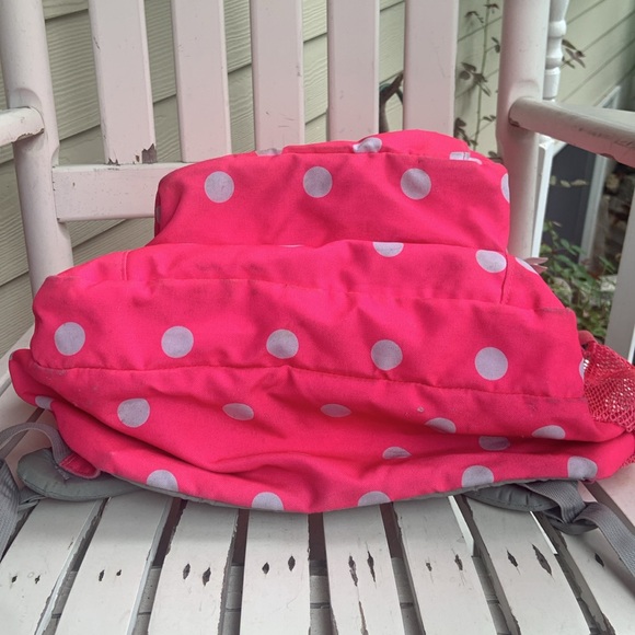 Jansport Big Student Backpack | Pink & White Polka Dots - Picture 16 of 16